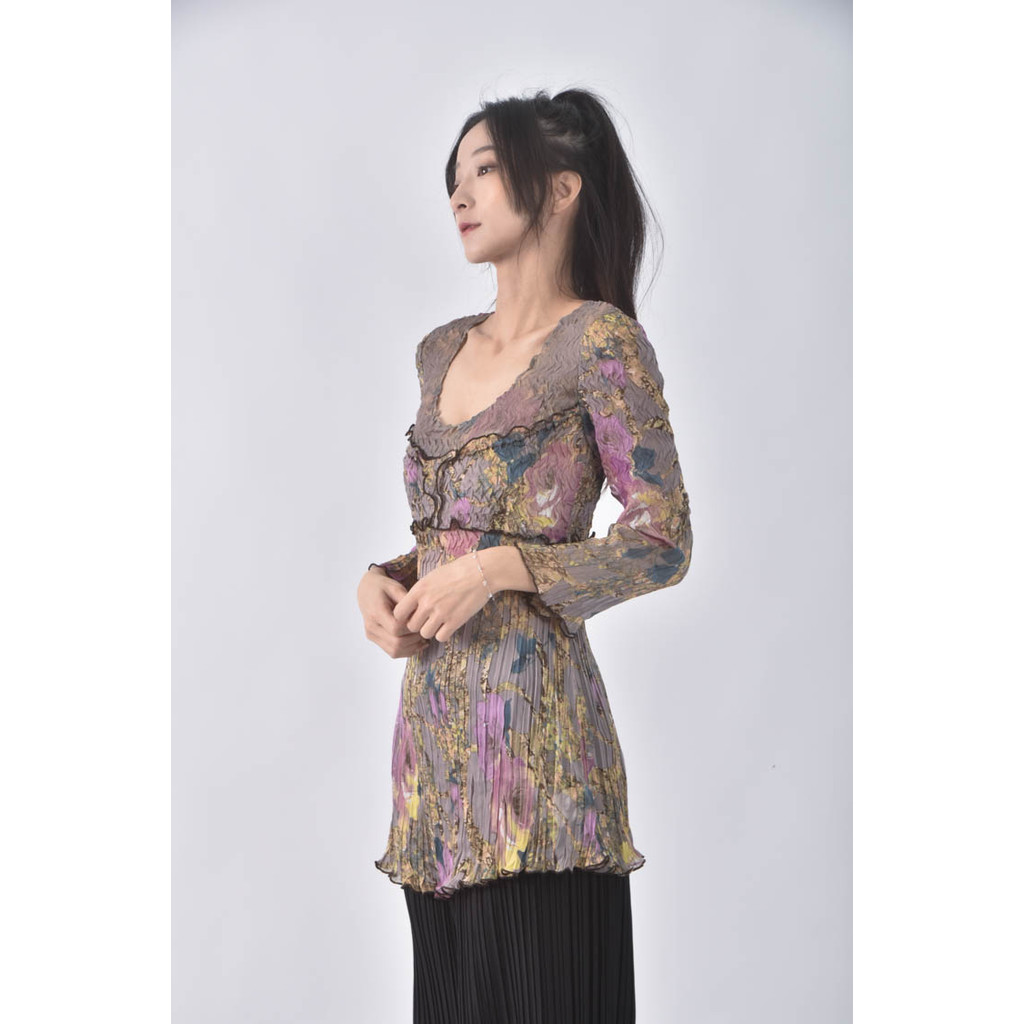 (S) anna paganie壓紋紫色長袖上衣二手衣, , large