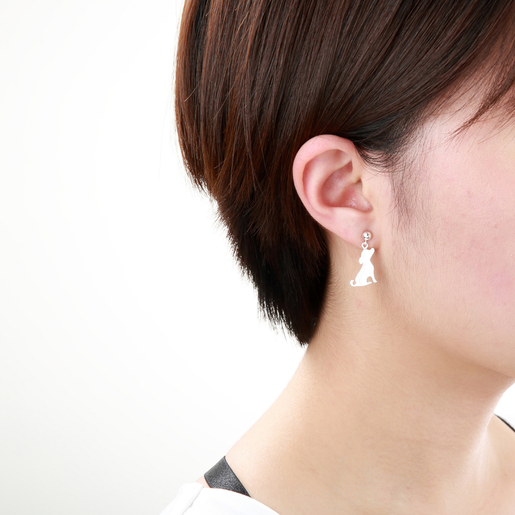 【Angel & Me】幸福 米克斯 小狗 s925純銀 耳環 耳夾 生日 情人節 禮物, , large