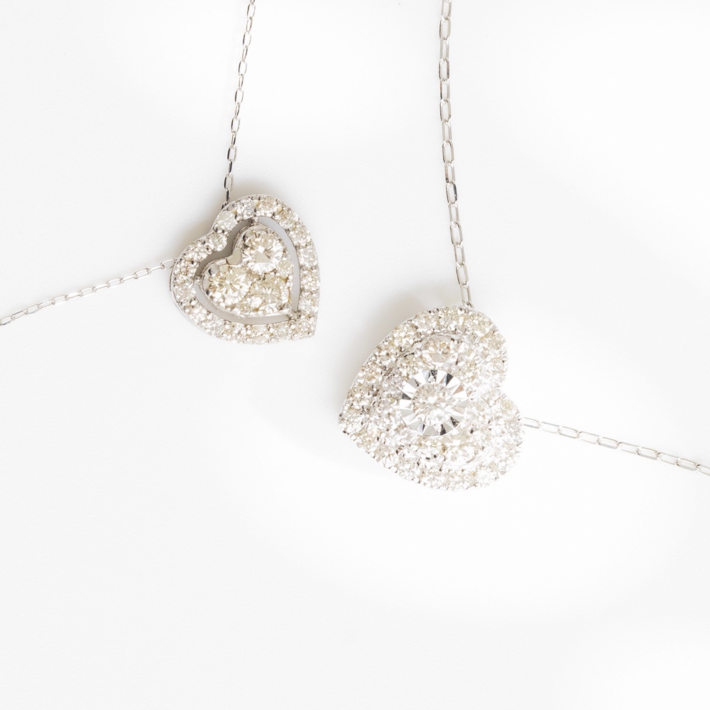 【18K真鑽項鍊】A'jane 18K白金 晨曦微光 愛心鑽石項鍊 A032503-004, , large