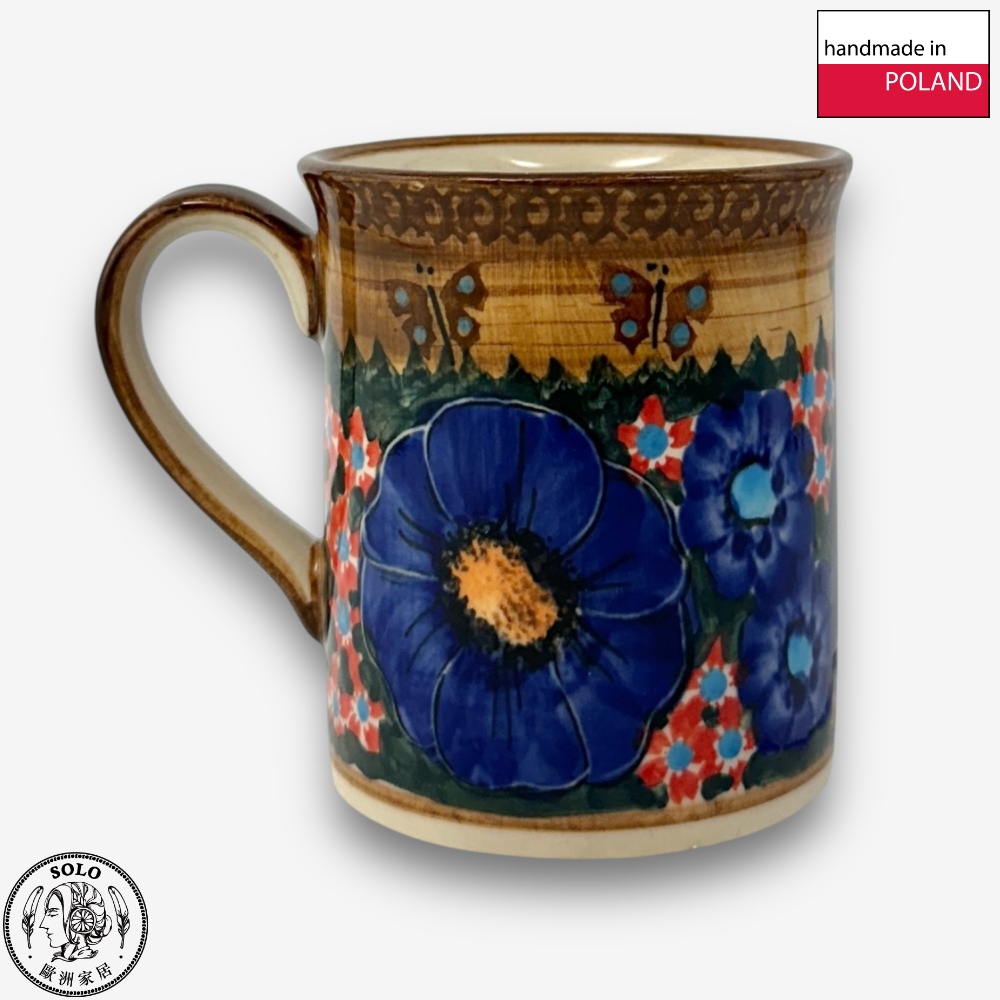 【SOLO Vintage】Cerraf Polish Pottery 280ml Mug Butterfly Whispers at Twilight Series Made in Poland, , large
