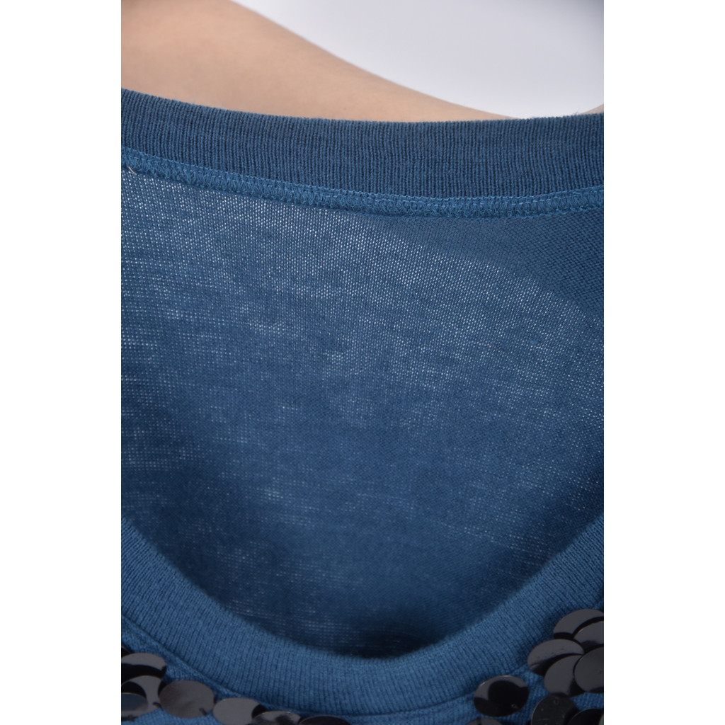 (S) 質感紡紗針織亮片綠色洋裝二手衣, , large