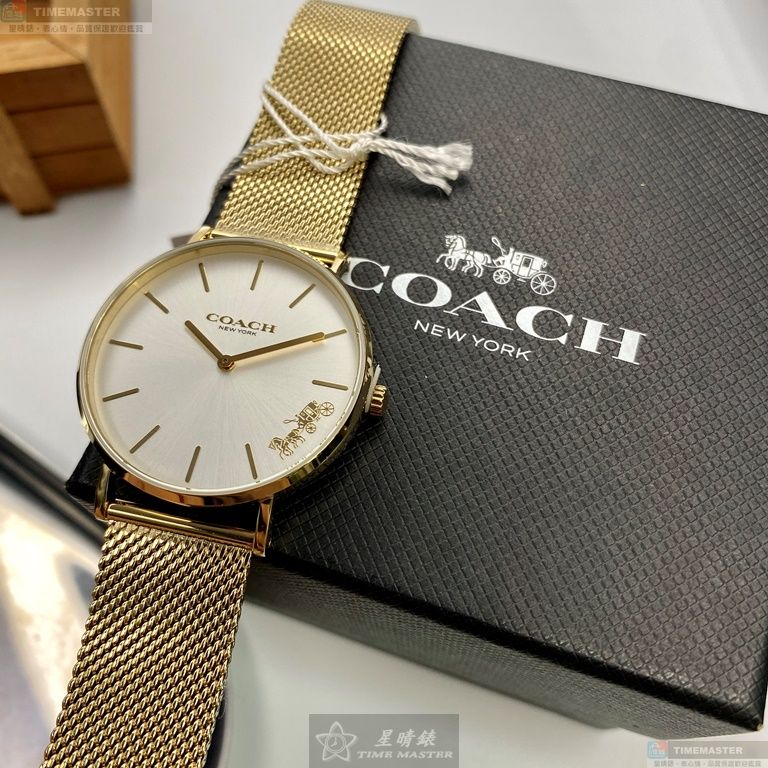 [星晴錶業]COACH手錶,34mm,CH00073白色錶面金色錶殼金色米蘭錶帶款, , large