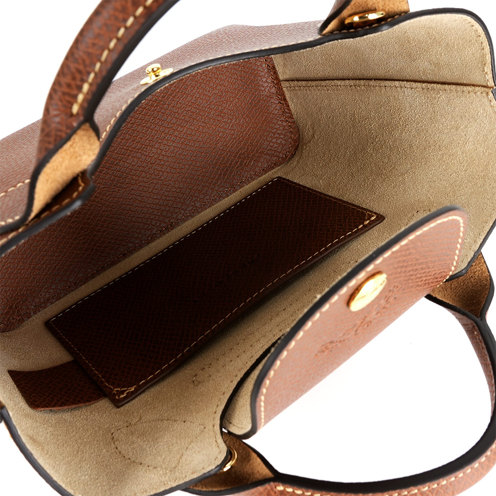 LONGCHAMP Epure XS 釦式牛皮迷你二用包(棕色), , large