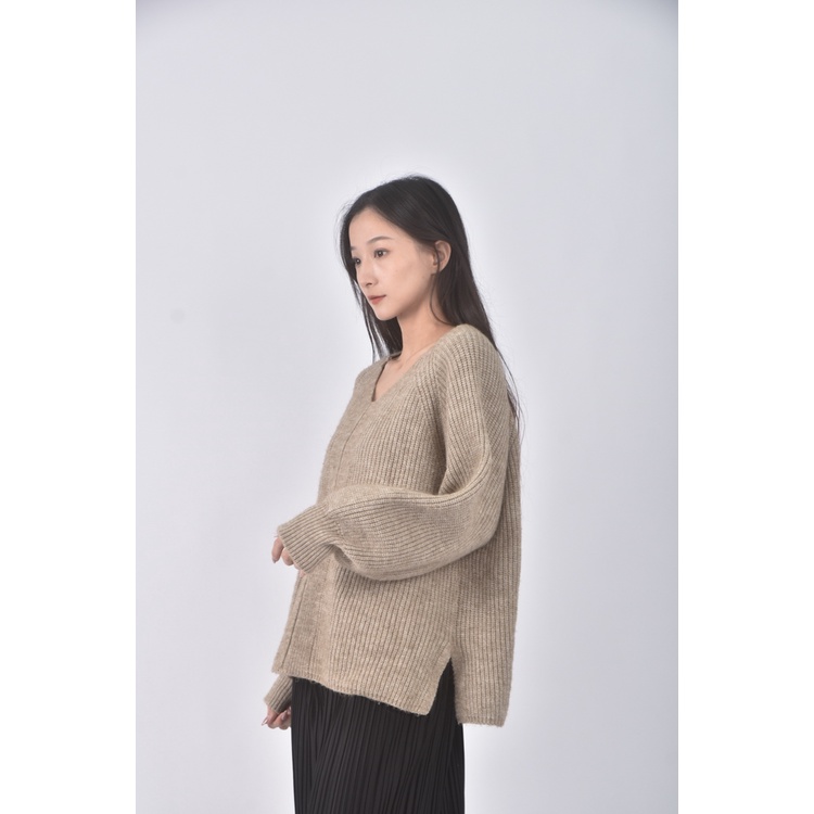 (XL) earth music ecology質感V領綠色毛衣二手衣, , large