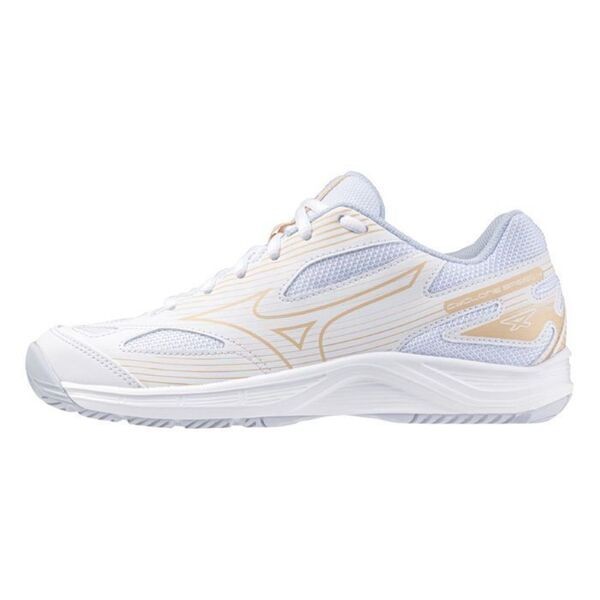 Mizuno Cyclone Speed 4 女 排球鞋 基本款 運動 訓練 輕量 白 淺橘 [V1GC238000], , large