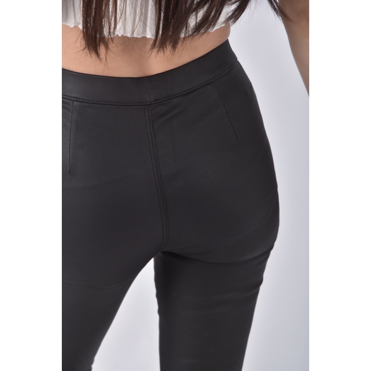 (M) sip 60高腰質感皮質藍色長褲二手衣, , large