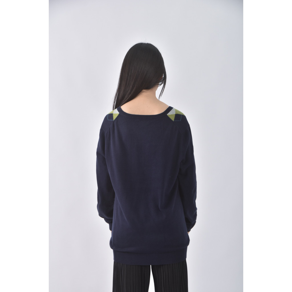 (L) tommy hilfiger菱格紋藍色長袖上衣二手衣, , large