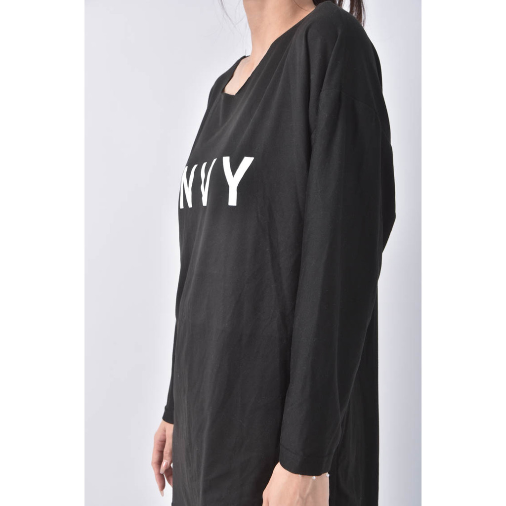 (XL) chase字母黑色長袖上衣二手衣, , large