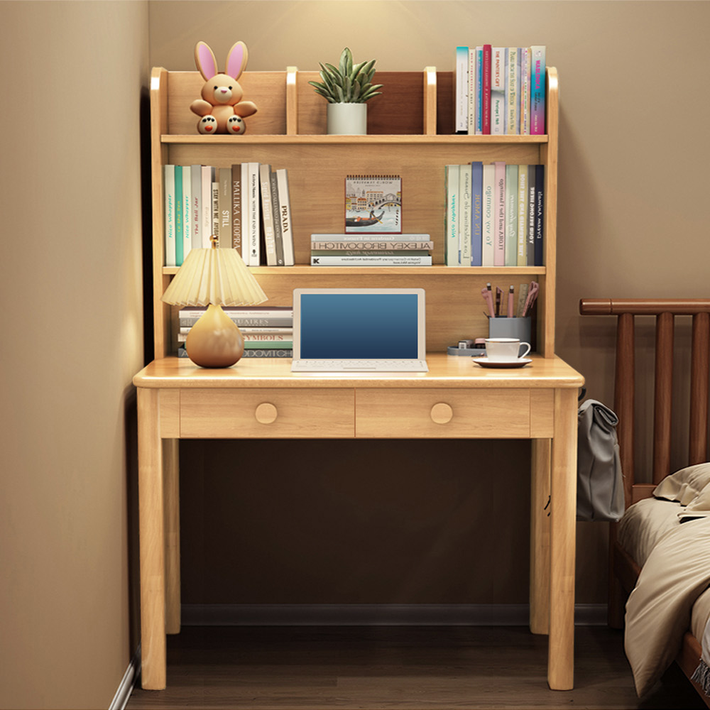 【AOTTO】小戶型實木雙抽書桌120公分(WD-031), , large