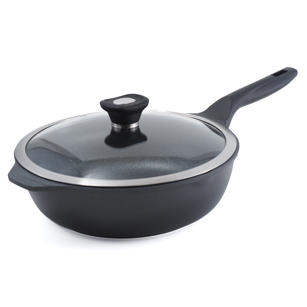 米雅可礦岩鑄造不沾深寬平底鍋-28cm-附蓋-1支, , large