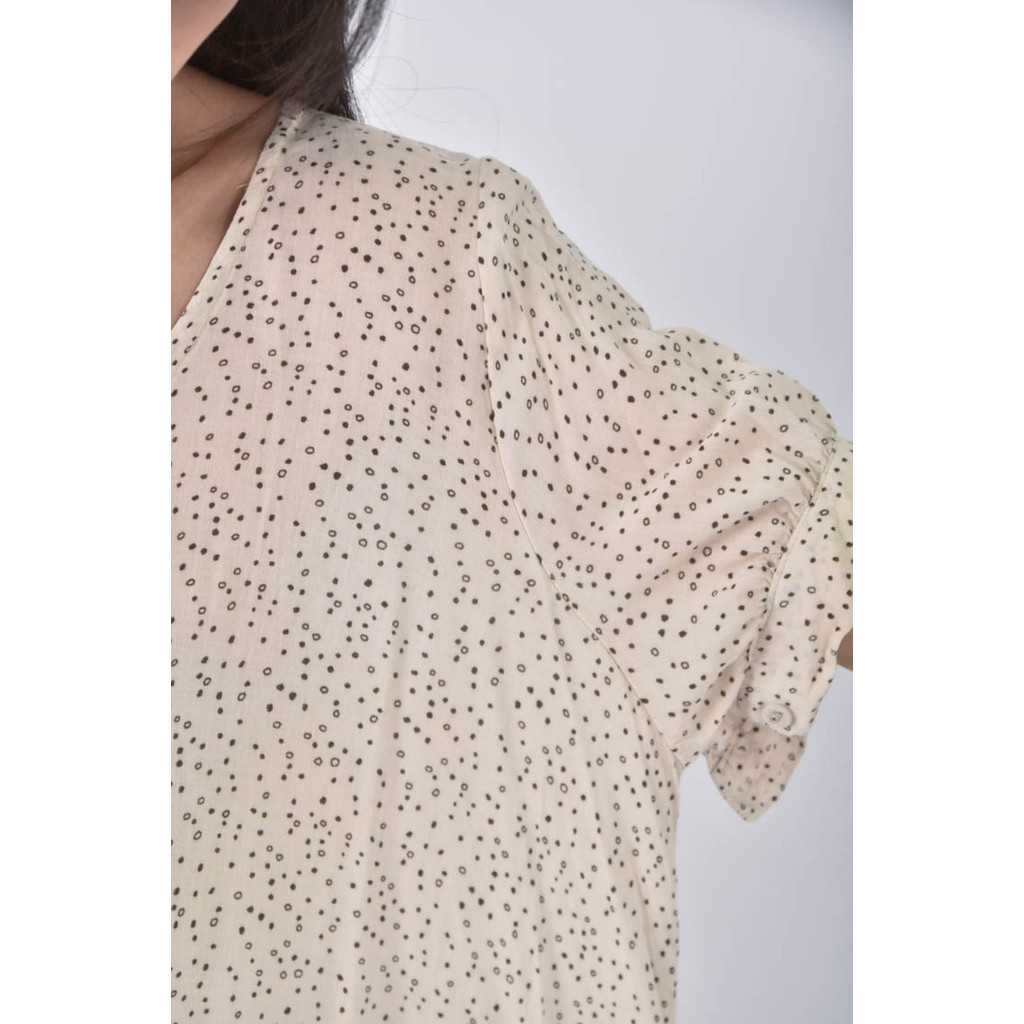 (XL) pola romo點點杏色短袖上衣二手衣, , large