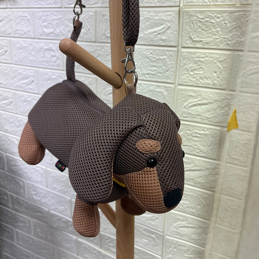 【可愛造型 獨家設計 可機洗 保固】臘腸狗 斜背包 側背包 斜背包女 側背包女 可愛包包 禮物, , large