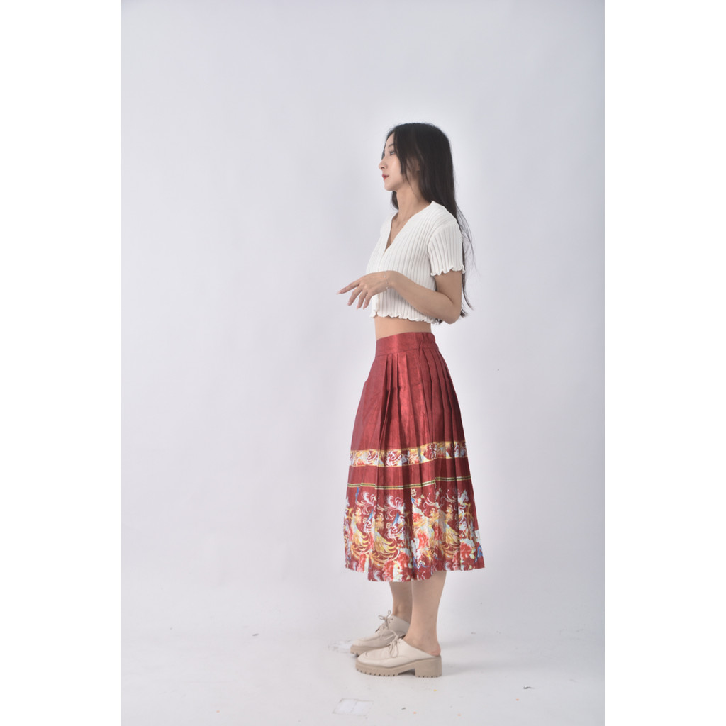 (3XL) hanyiyue中式紅色長裙二手衣, , large