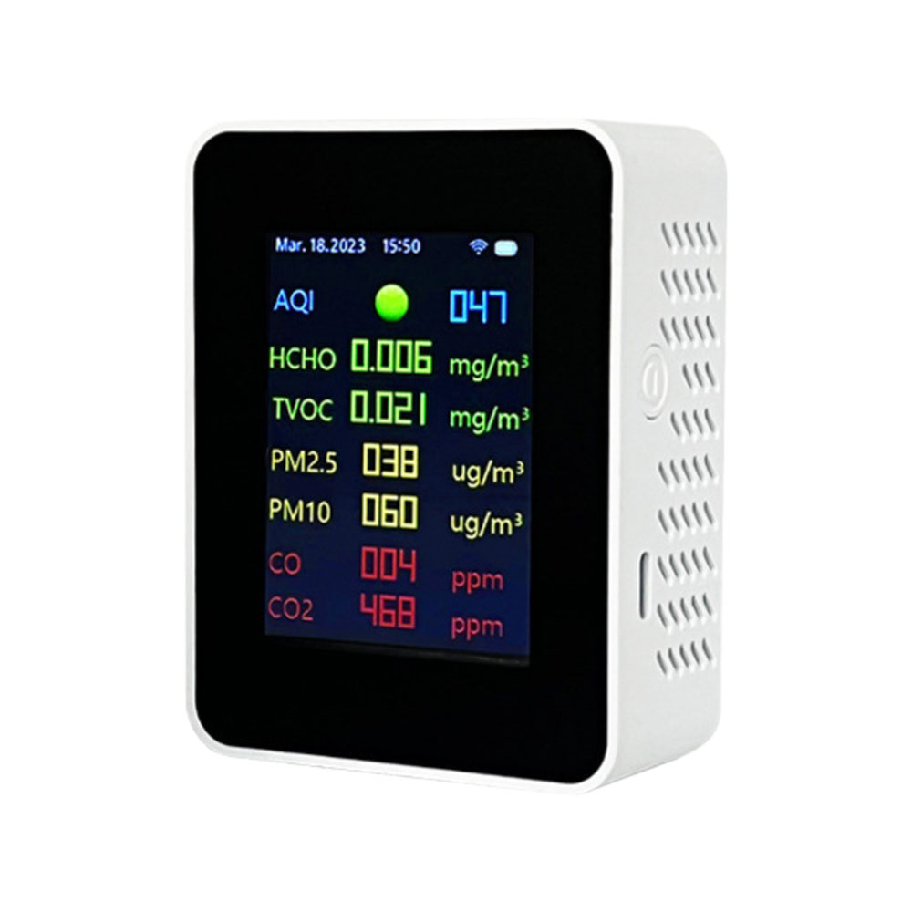 9-in-1 Air Quality Monitor - Connects to Smartphone via Wi-Fi, , large