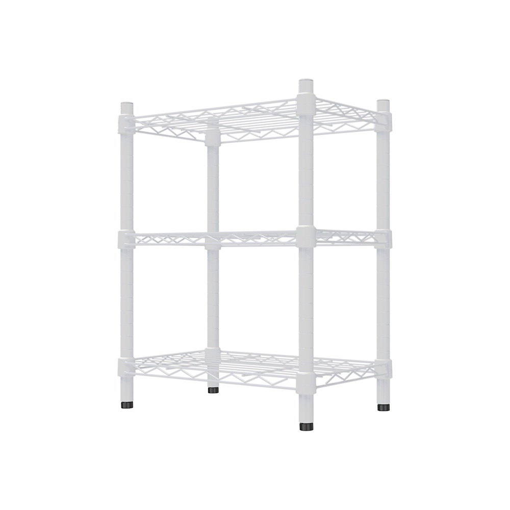 【Y HOUSE】45x30x75cm Lightweight Three-layer Iron Frame Iron Rack - Painted White, , large