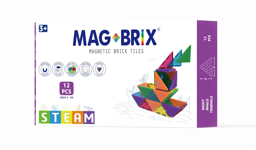 [好研所]MAGBLOX® - MAGBRIX® 積木磁力片 直角三角形 12pcs, , large