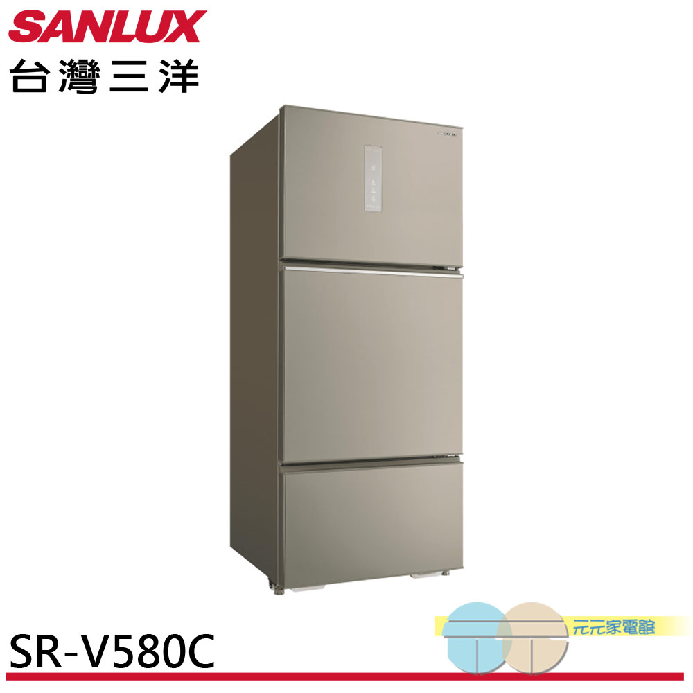 SANLUX 580L Inverter 3-Door Refrigerator SR-V580C, , large