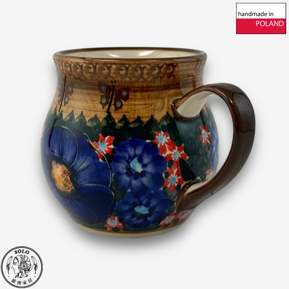 【SOLO Vintage】Cerraf Polish Pottery 350ml Mug Butterfly Whispers at Twilight Series Made in Poland, , large