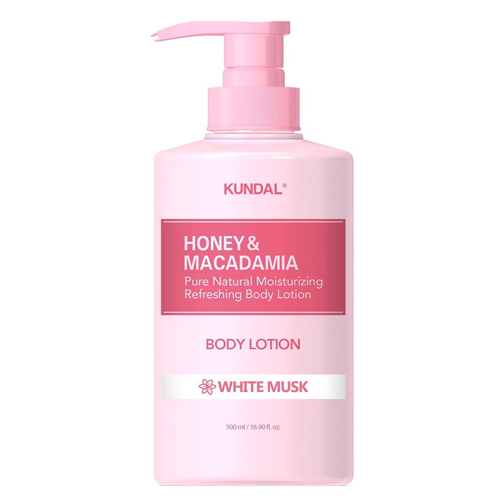 [巨林生化科技]【KUNDAL昆黛爾】HONEY&MACADAMIA Pure Natural Moisturizing Refreshing Body Lotion 500ml(WHITE MUSK), , large