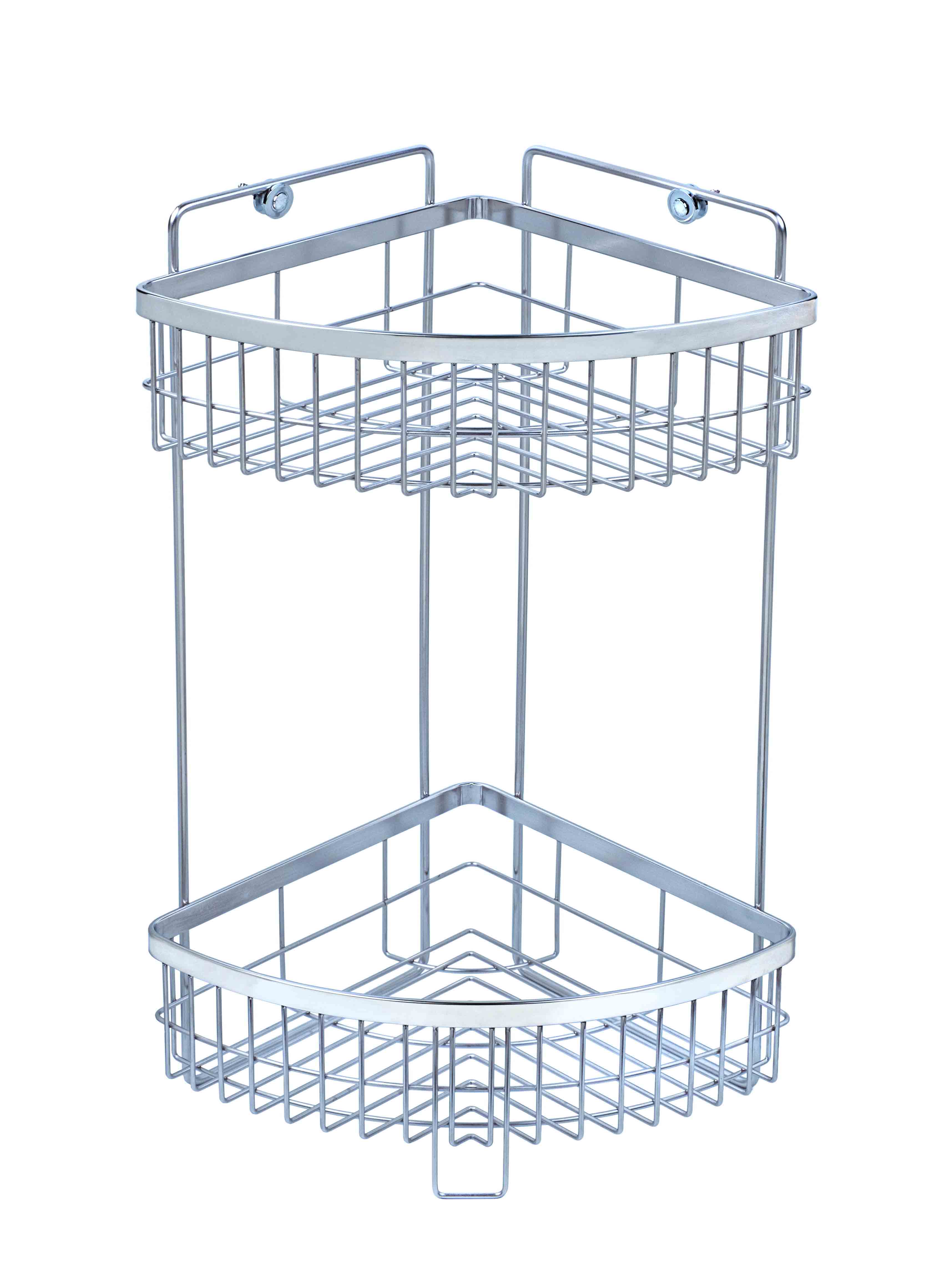 Stainless steel double-layer corner shelf, , large