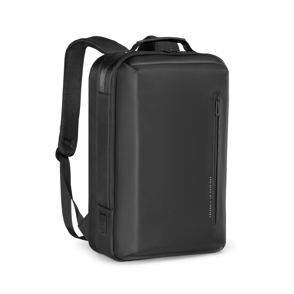 [杰鼎奧拉] KINGSONS｜極簡立體商務雙層後背包｜USB充電孔｜容納15.6吋筆電, , large