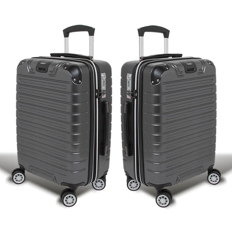 【Alldma鷗德馬】25吋追星款拉鏈行李箱H6-黑銀拉絲(贈保護套C2+B2棋盤束帶+多功能海關鎖), , large