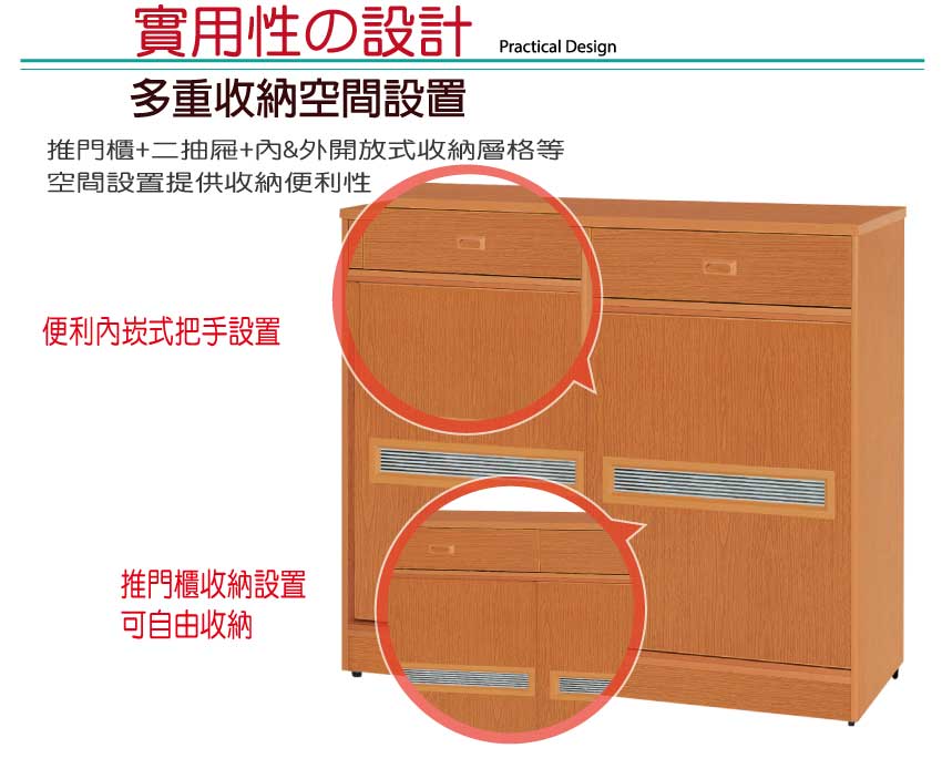 【文創集】雷斯 環保3.9尺南亞塑鋼推門二抽鞋櫃(客約商品), , large