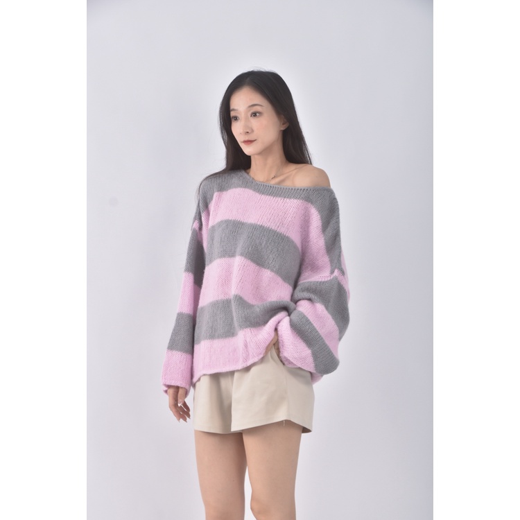 (F) frill seoul質感跳色粉色長袖上衣二手衣, , large