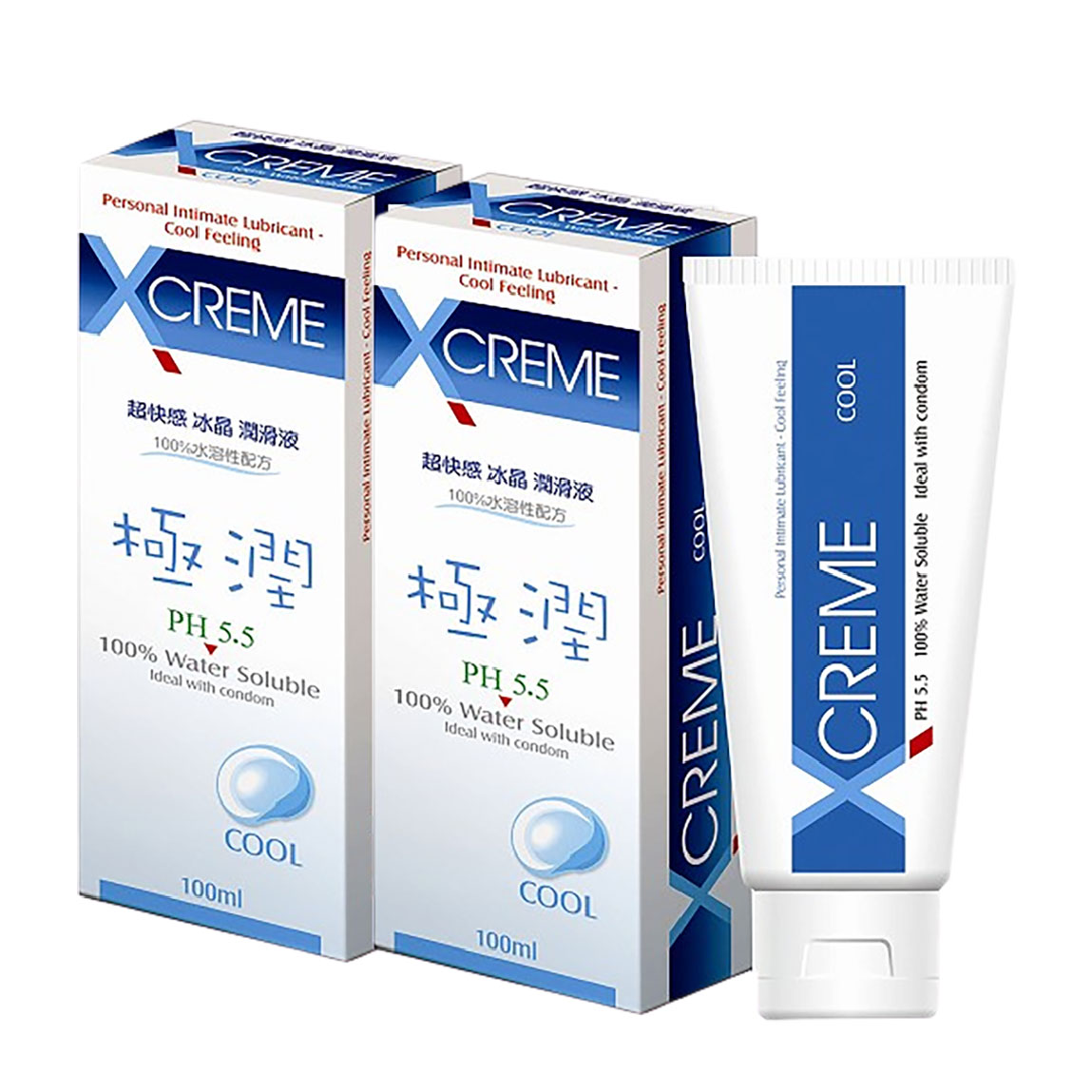 【XCREME超快感】兩瓶冰晶潤滑液 100ml 冰炫順暢, , large