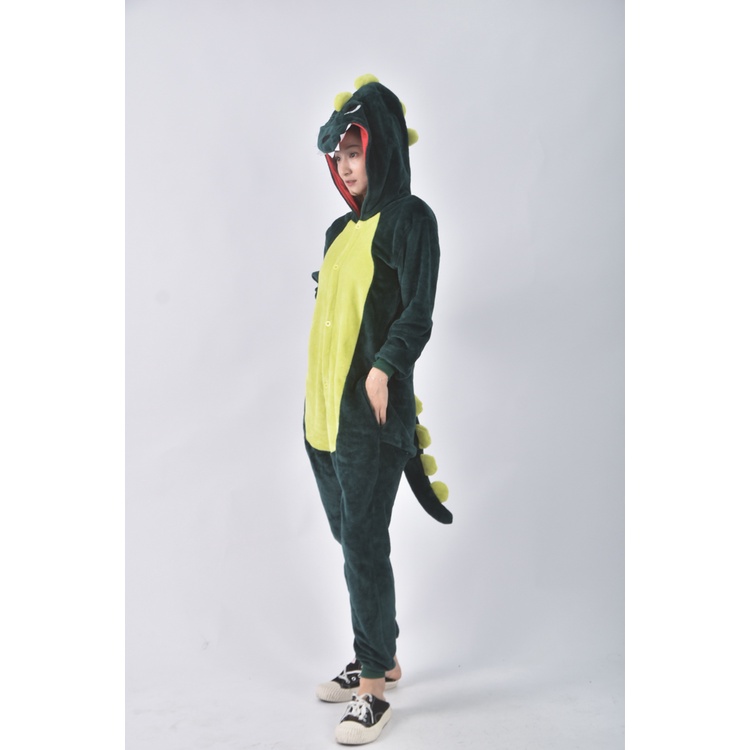 (F) 【安于晴Charlene私服】高腰恐龍睡衣綠色連身裝二手衣, , large