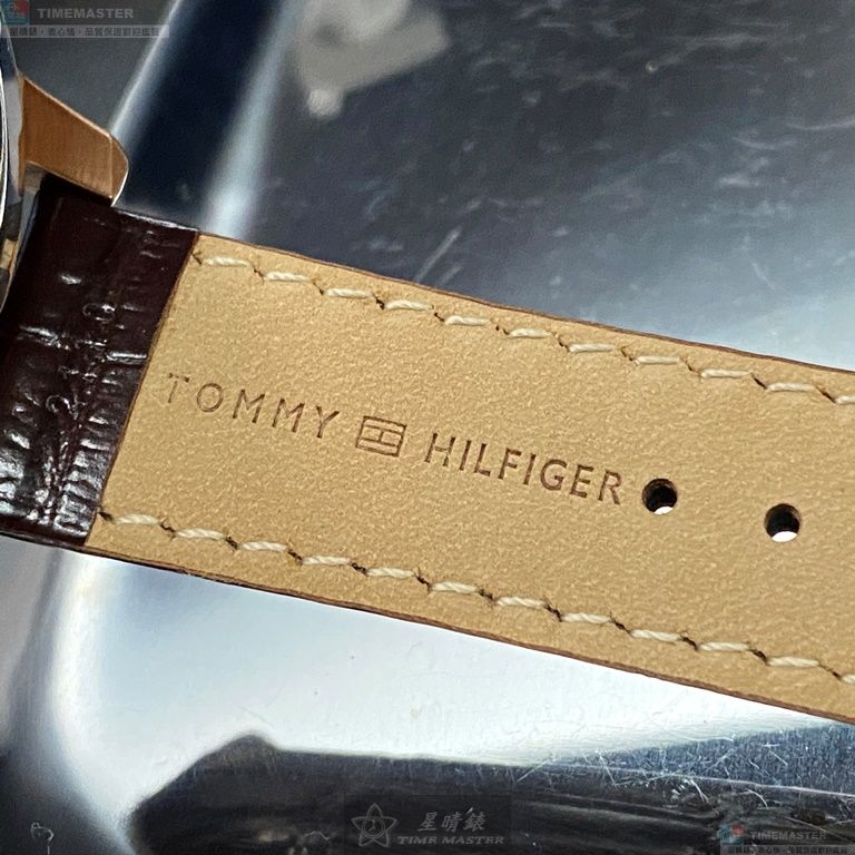 [星晴錶業]TommyHilfiger手錶,44mm,TH00009寶藍色錶面玫瑰金錶殼咖啡色真皮皮革錶帶款, , large