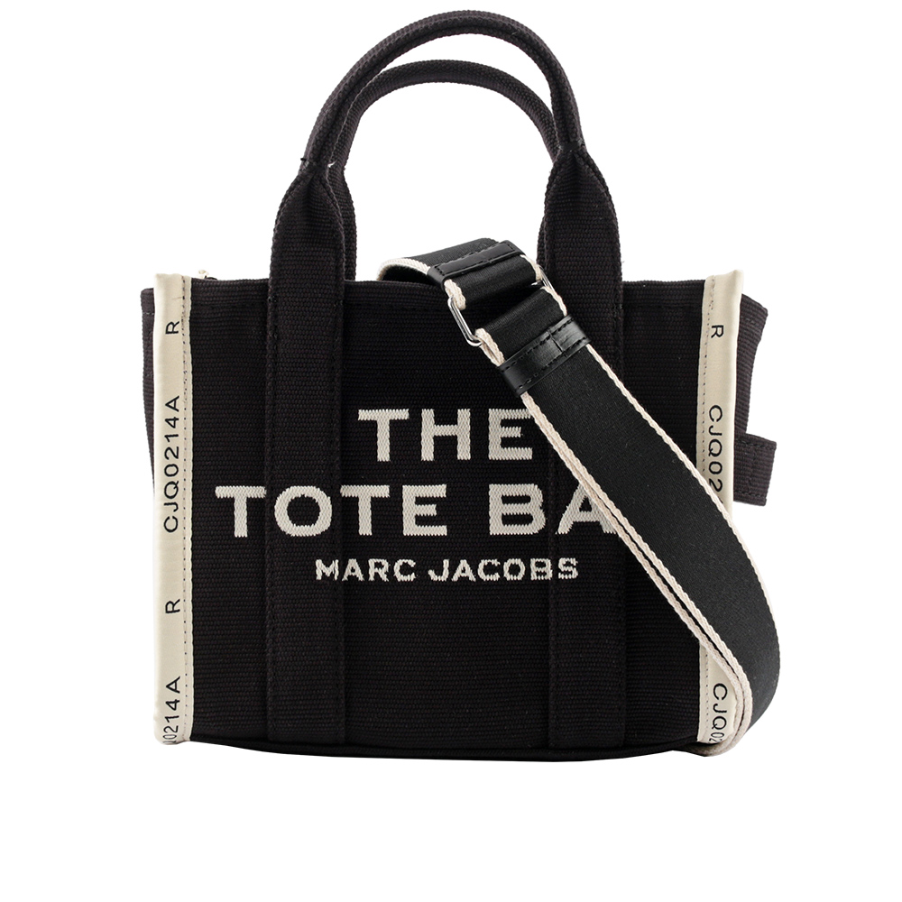 MARC JACOBS THE JACQUARD TOTE 雙色小款托特包/黑色/米色, , large
