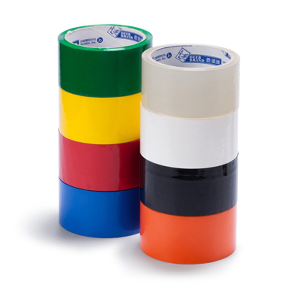 四維 鹿頭牌 OPP封箱膠帶 彩色 48mm X 40M 單色6捲入( PPJ0S～PPJ8S)PPS1S黃, , large