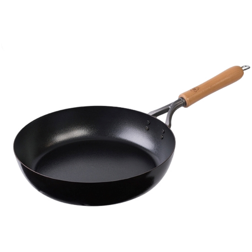 Huang - Flat-bottomed Iron Pan with Concave-convex Rock Pattern, 26cm, , large