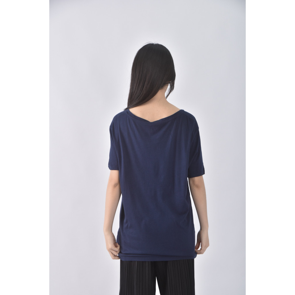 (L) juicy couture棉質文字藍色短袖上衣二手衣, , large