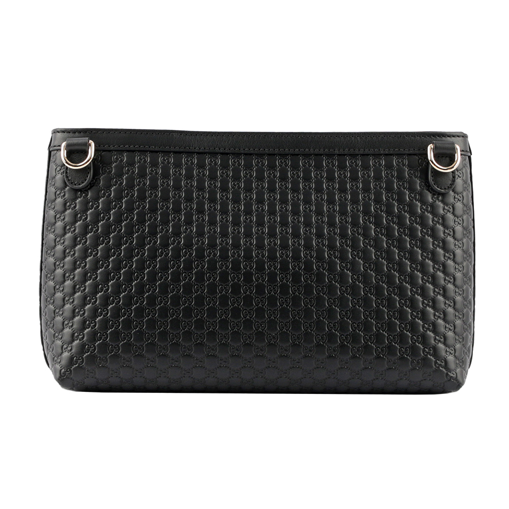 GUCCI Guccissima 壓紋牛皮手拿/斜背包/黑色, , large