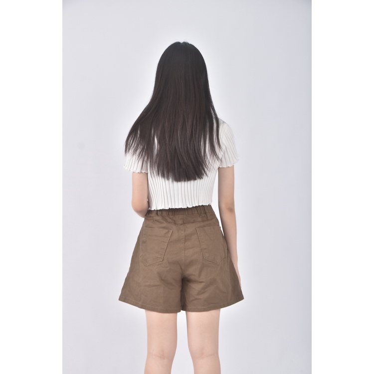 (XL) moci韓牌高腰丹寧牛仔質感棉質綠色短褲二手衣, , large