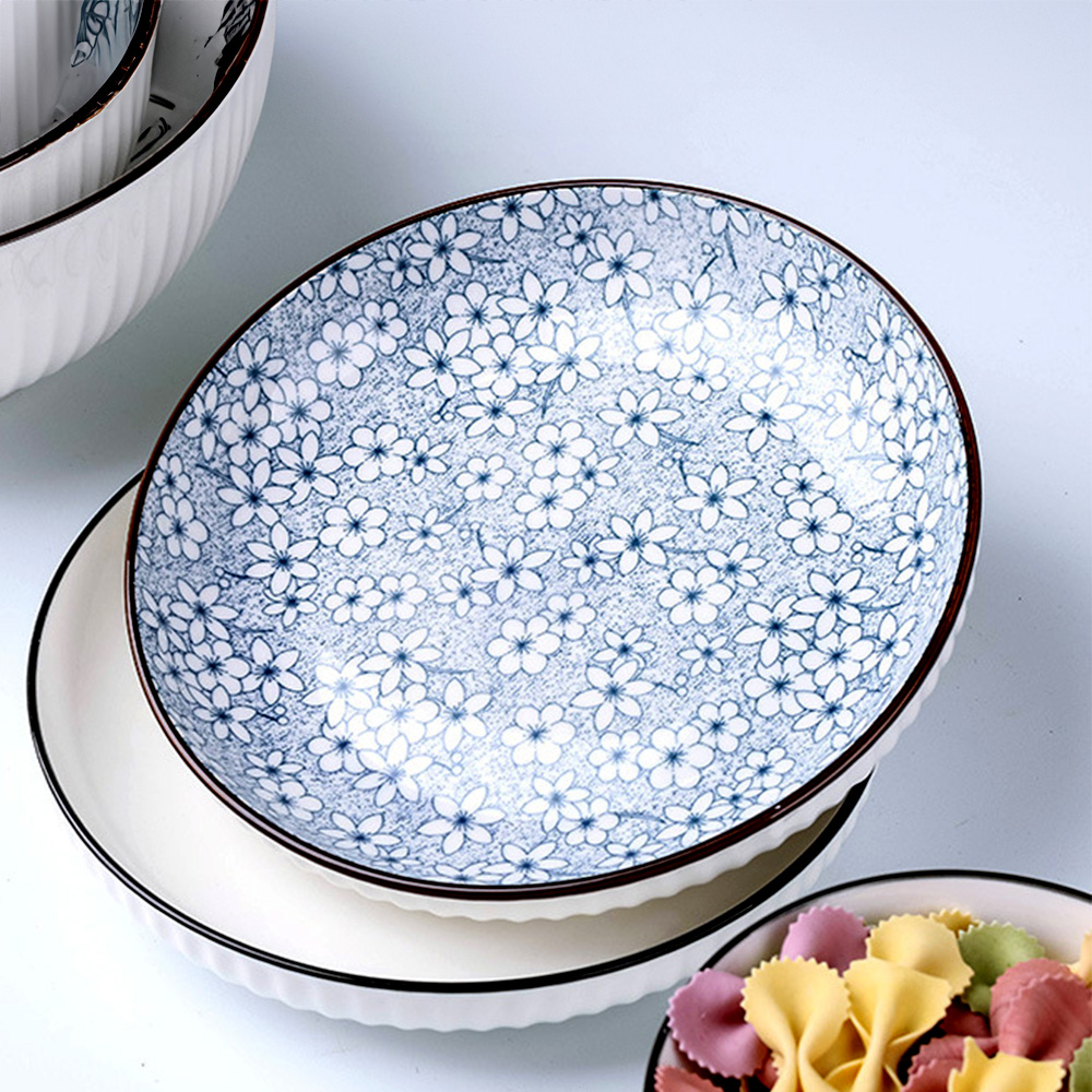 8吋陶瓷深盤【20款可選】陶瓷 圓盤 菜盤 濃湯盤 水餃盤 牛排盤 沙拉盤 水果盤 北歐風 卡通 赫本風 陶瓷盤 田園風 盤子, , large