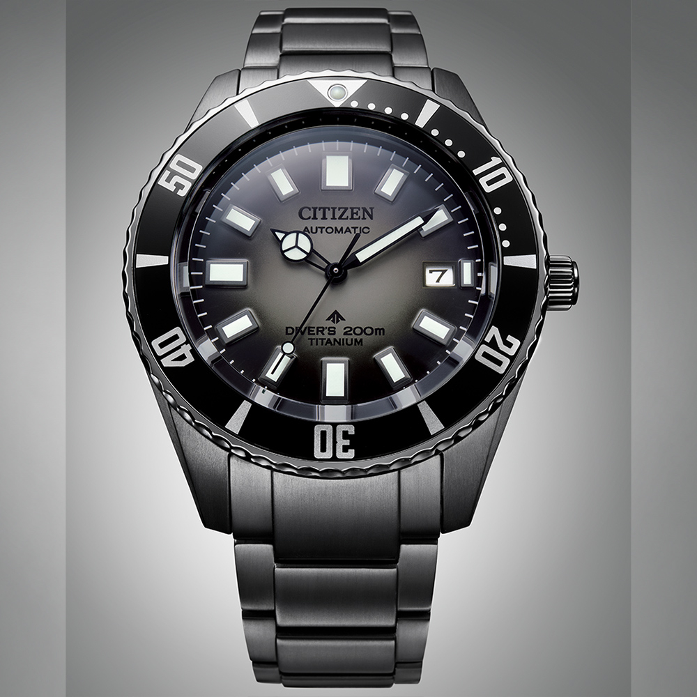 CITIZEN 星辰 限量 1977征服潛水機械錶款-鈦-暗黑款 NB6025-59H, , large