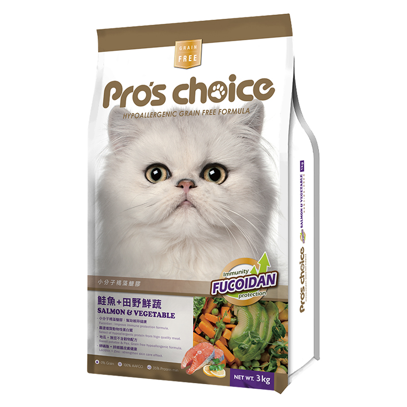 【Pro’s Choice 博士巧思】無穀貓食3kg-鮭魚+田野鮮蔬, , large