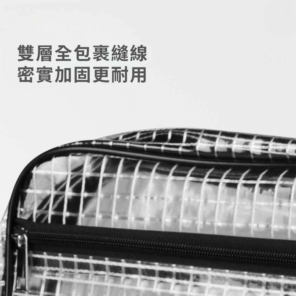 透明網格斜背無塵包 中款(無分隔)35*25*8cm 14吋, , large