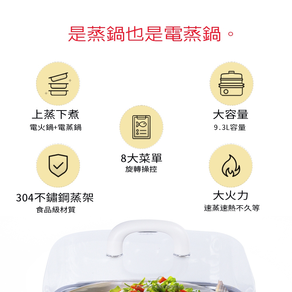 【義大利Giaretti 珈樂堤】多功能電蒸籠 GT-HPS113, , large