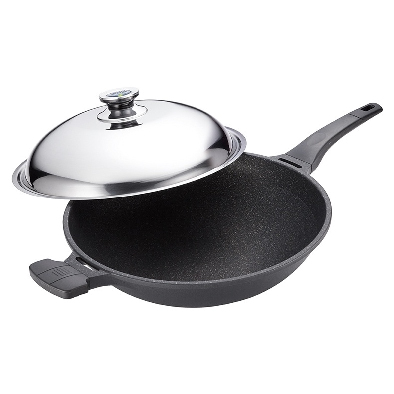 PERFECT 理想牌 日式黑金鋼炒鍋不沾炒鍋附蓋 附蓋40cm-Leidea樂德兒, , large