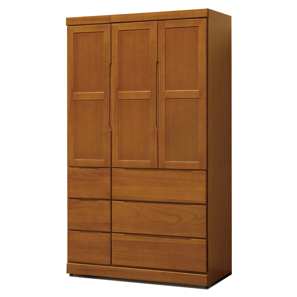 【唯熙傢俱】錢錢樟木色4x7尺衣櫃, , large