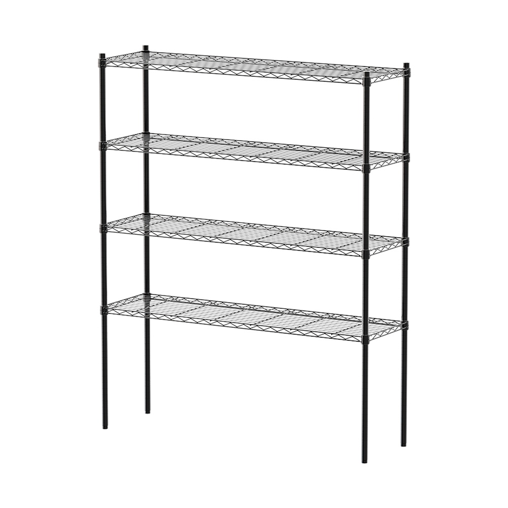 【Y HOUSE】120x35x150cm Lightweight Four-layer Iron Rack Iron Rack Shelf - Painted Black, , large