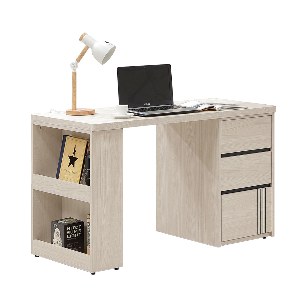 【Homelike】 喜家居4尺三抽書桌(2542), , large