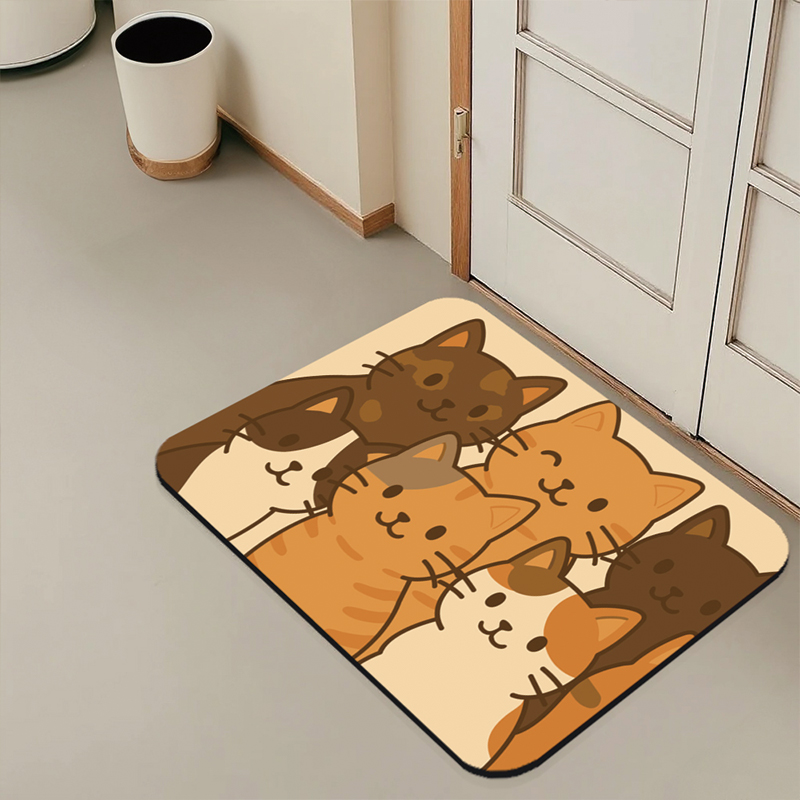 【Monster】 Soft Diatomaceous Earth Absorbent Mat – Nordic Animal Series (60x40cm) – Meow Squad, , large