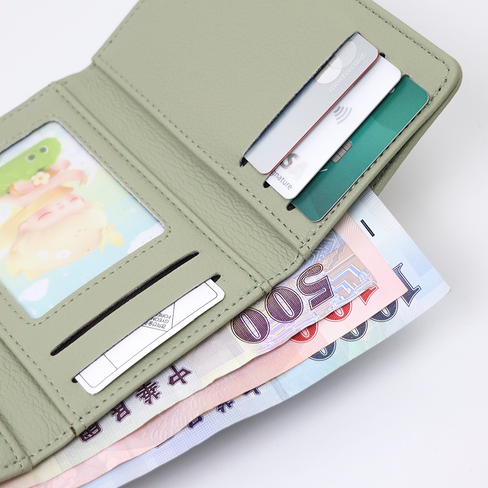 Ribbon&eacute; 柔霧翻蓋零錢中夾 女夾 韓系氣質皮夾 可愛短夾 人氣女用皮夾 情人節禮物, , large