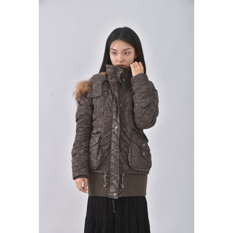 (M) cecil mcbee棉質迷彩連帽綠色外套二手衣, , large