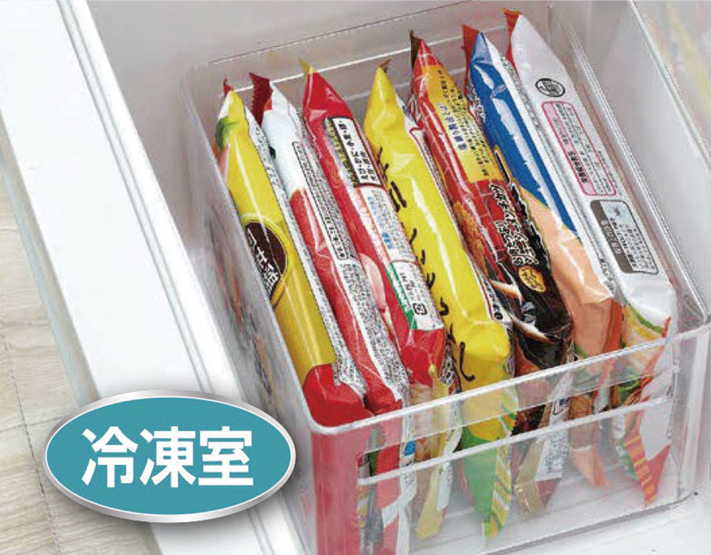 【bestco】Japan-Made Transparent Deep Refrigerator Storage Box, Large (For Refrigerator & Freezer / Open-Handle Design), , large